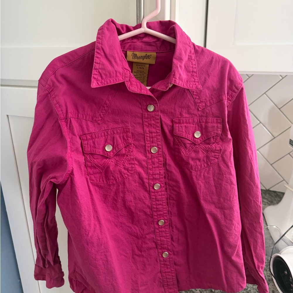 Wrangler Kids Fuchsia Button-Down Shirt